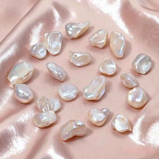 20pcs 6-8mm Keshi Baroque Pearl Beads, Irregular Freshwater Pearls for Jewelry Making, Bracelets, Necklaces and DIY Craft