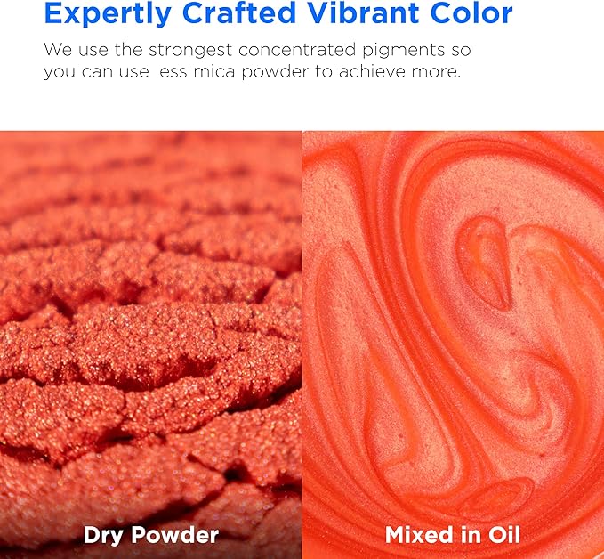 Rolio Premium Mica Powder - Salmon Pink (50G / 1.76oz) - 1 Jar of Pink Pigment Powder for Epoxy Resin, Dye, Soap Making, Nail Polish, Paint, Candle Making, Bath Bombs, Slime