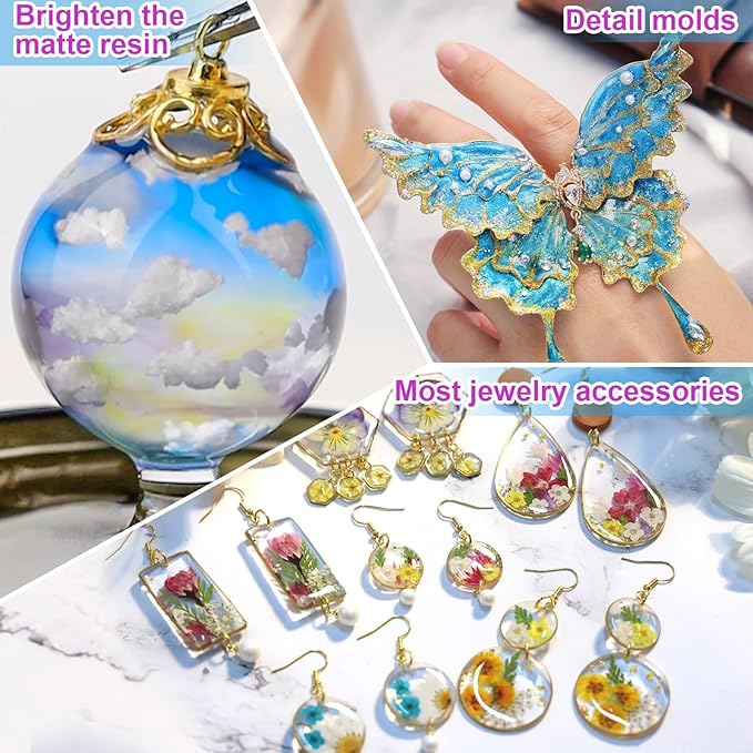 LET'S RESIN UV Resin, 300g Low Viscosity Crystal Clear Thin Resin Kit, Quick-Curing & Low Shrinkage Ultraviolet Epoxy Resin for Crafts, Casting, Silicone Molds