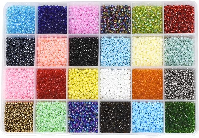 Mandala Crafts 8/0 Glass Seed Beads for Professional Beadwork, 9000 Pcs Multicolor Glass Beads