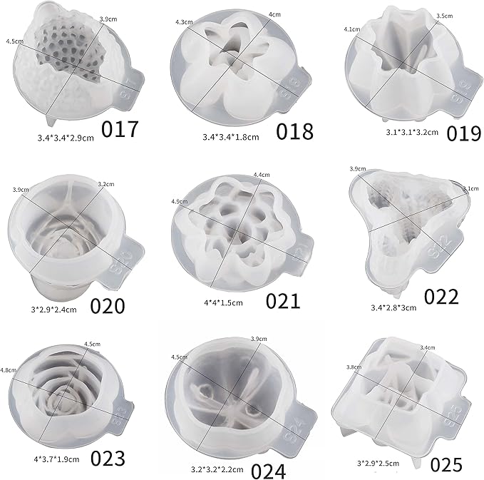 34-Piece Succulent & Resin Mold Set - Silicone Molds for Candle Making, Jewelry Resin Casting & Craft Supplies