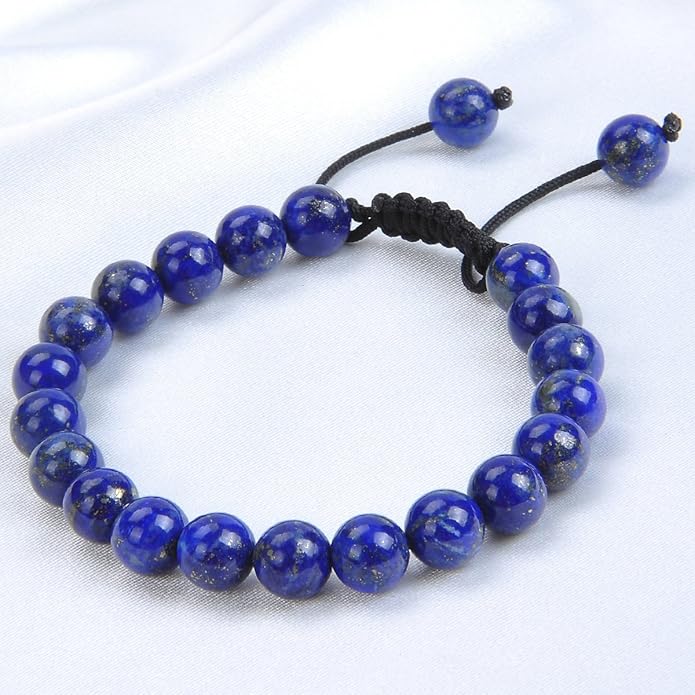 MASSIVE BEADS Natural Healing Power Gemstone Crystal Beads Unisex Adjustable Macrame Bracelets