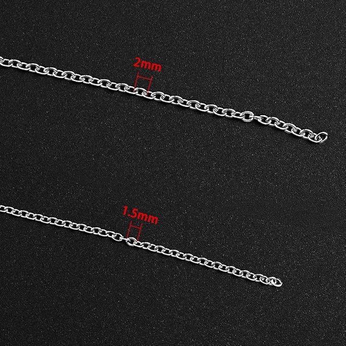 36 Feet Silver Stainless Steel Link Cable Chain with 20 Lobster Clasps and 30 Jump Rings for Men Women Jewelry Chain DIY Making, 2.0mm