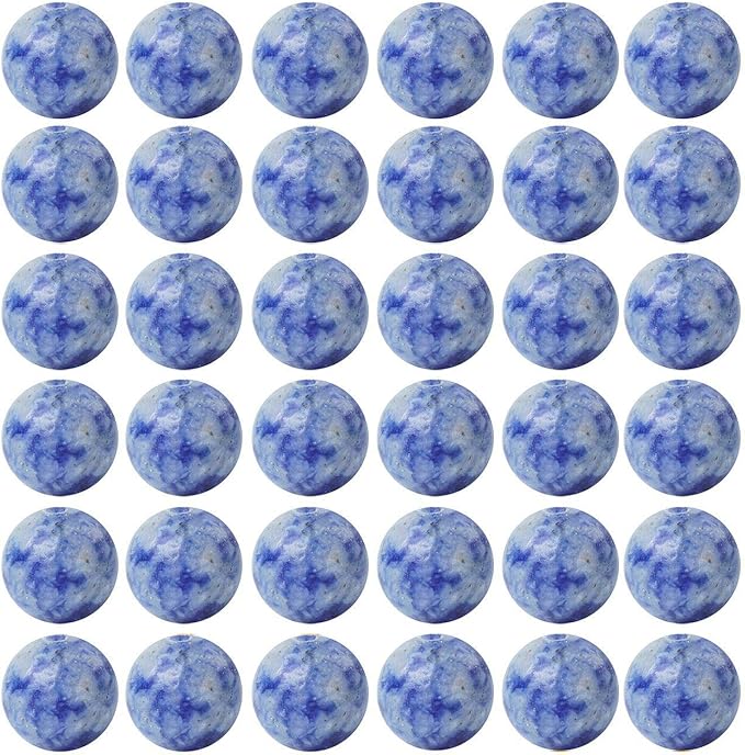 Natural Stone Beads 100pcs 8mm Blue White Sodalite Round Real Stone Beading Loose Gemstone Hole 1mm DIY Charm Smooth Beads for Bracelet Necklace Earrings Jewelry Making (Blue White Sodalite, 8mm)