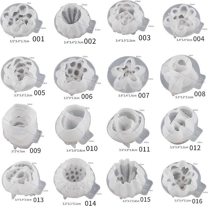 34-Piece Succulent & Resin Mold Set - Silicone Molds for Candle Making, Jewelry Resin Casting & Craft Supplies