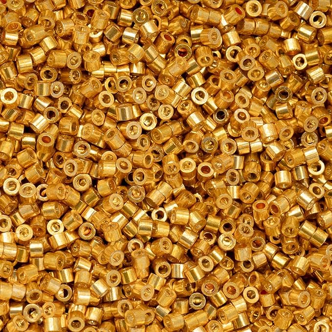 John Bead 25g Cylin Beads Gold AB 11/0 Glass Cylindrical Seed Beads for Jewelry Bracelets Necklaces Earrings Making Embroidery Home Decor