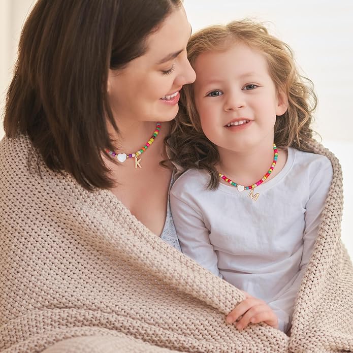 Ursteel Valentines Day Gifts for Kids Teen Girls - Trendy Beaded Choker Necklace for Women Teen Girl, Handmade Letter Necklace Valentines Galentines Day Gifts Women Girls Jewelry