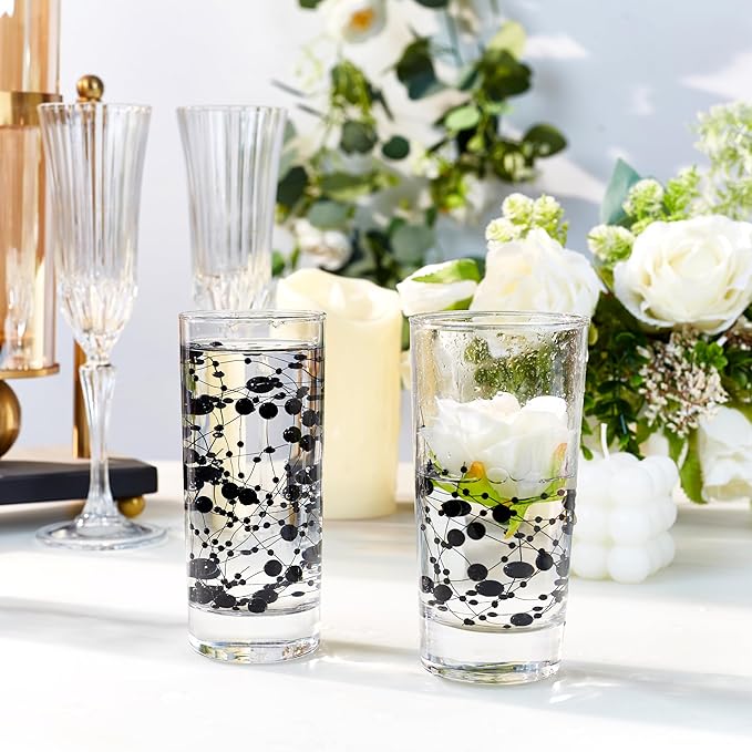 LAIDANLA 30 Pcs Black Artificial Floating Pearls for Vases Faux Pearl Beads String for Garland Pearls for Vase Filler Floating Candle Wedding Valentine's Day Party Table Centerpiece Vases Decor