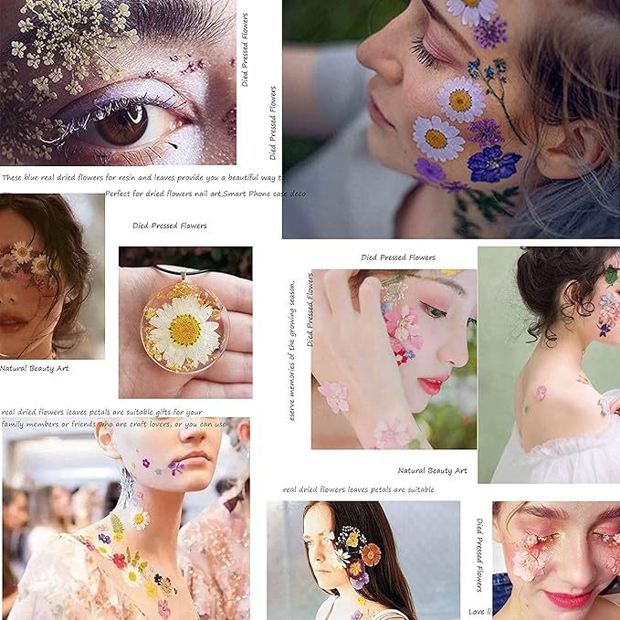 BIHRTC 100PCS Pressed Flowers for Resin Natural Real Pressed Flowers Orange Dried Flowers Assorted Dry Leaves Herbs Kits for Scrapbooking DIY Candle Accessories Jewelry Crafts Making