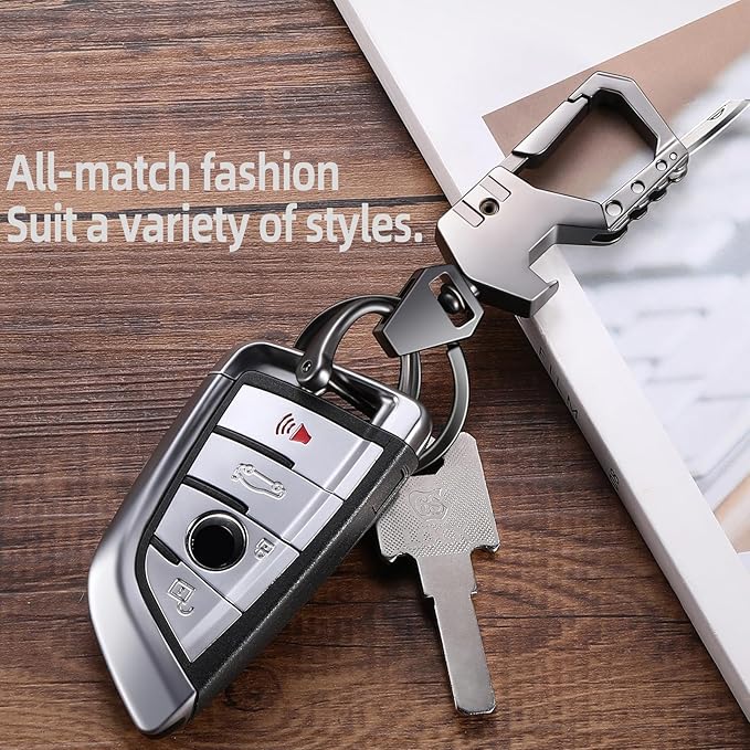 Mtverver Heavy Duty Keychain Opener with 2 Keyrings Car Keychains, Multifunctional Toolbox for Men and Women Car Keychains