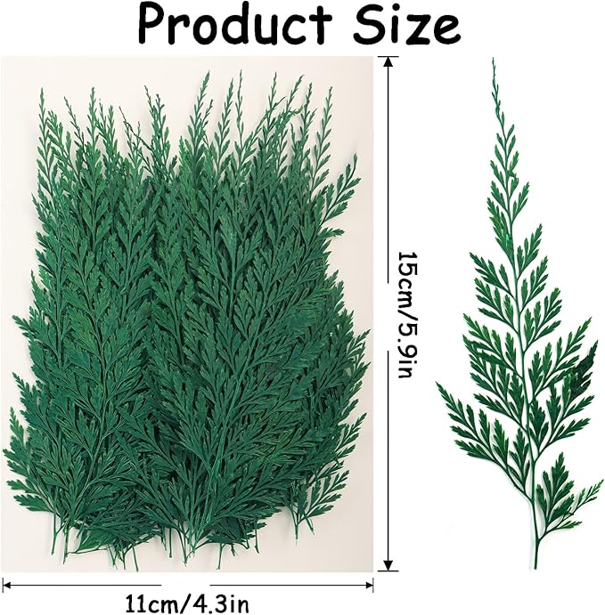 120Pcs Dried Pressed Leaves Flowers Real Flowers Natural Dry Leaves Bulk Mixed Colorful Herbs Kit with Tweezers for Scrapbooking DIY Candle Jewelry Crafts Making Nails Decorate(Green)