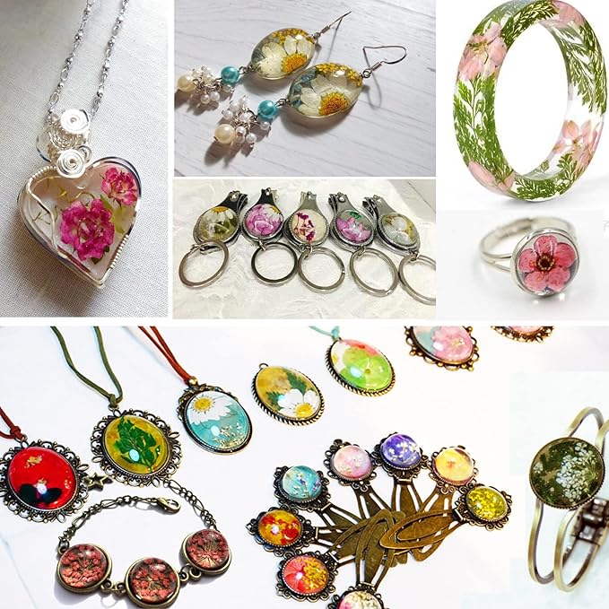 BIHRTC 100PCS Dried Pressed Flowers Assorted Real Dried Pressed Leaves Natural Colorful Real Dry Flowers Leaves for Resin Scrapbooking DIY Candle Accessories Jewelry Crafts Making