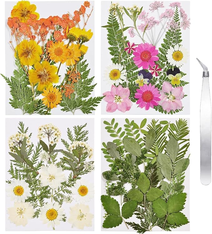 CONVELIFE Dried Flowers for Resin, 68pcs Bulk Real Natural Pressed Flowers for DIY Art Crafts, Epoxy Jewelry, Candle, Soap Making, Nails Decor, Phone Case