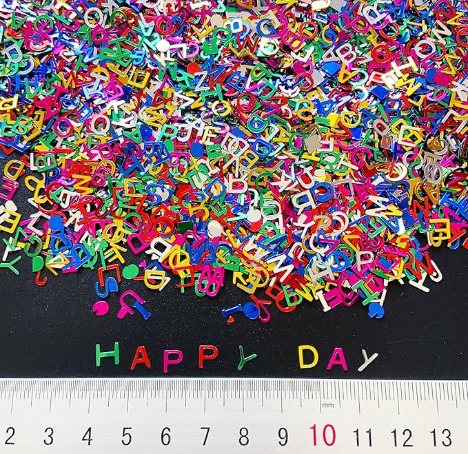 Letter Sequins Holographic Butterfly Party Glitter Snowflakes Figure Leaf Nail Art Decoration for Women Girls (30g Sequins-Letter)