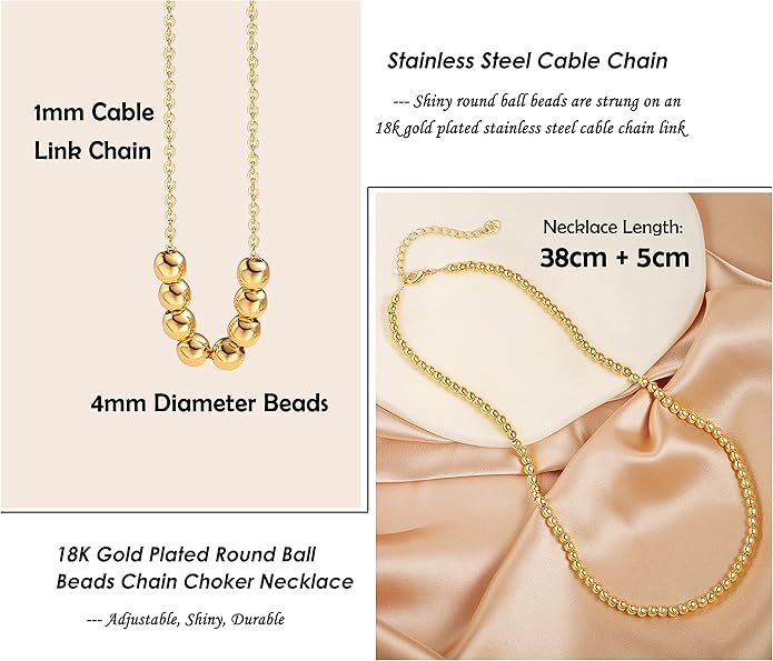 Aobei Pearl 18K Gold Plated Paperclip Chain Choker Satellite Chain Freshwater Cultured Biwa Pearl Pendant Necklace Dainty Jewelry for Women