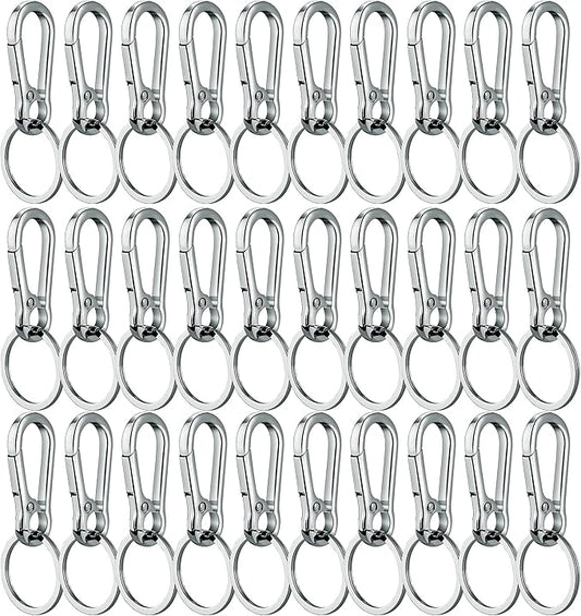 Keychain Clip Bulk with Key Ring, Heavy Duty Key Chain Holder with Stainless Steel Ring, Durable Metal Keychains