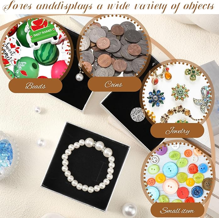 Tenceur 100 Pcs Valentines Jewelry Gift Boxes Bulk Kraft Jewelry Cardboard Box for Necklace Earring Bracelet Storage Package