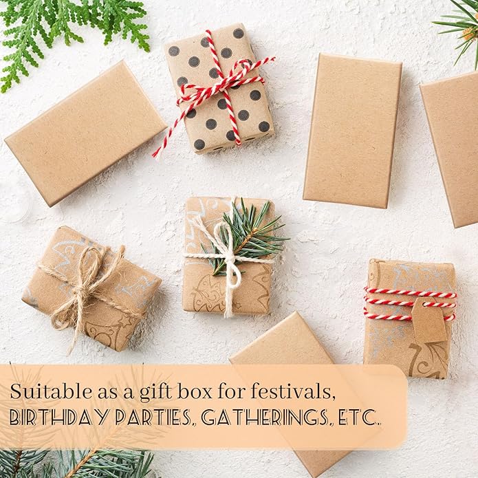 Tenceur 100 Pcs Valentines Jewelry Gift Boxes Bulk Kraft Jewelry Cardboard Box for Necklace Earring Bracelet Storage Package