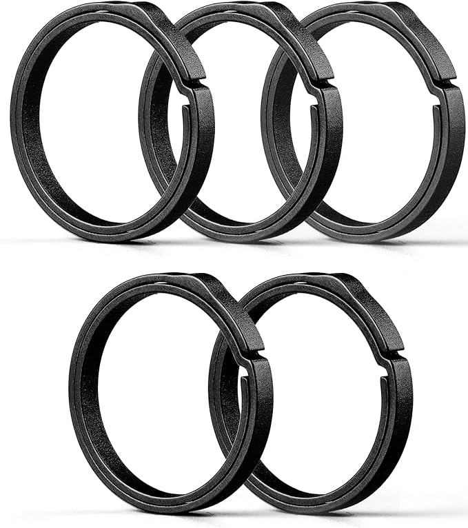 TISUR Titanium Key Ring,Elegant Quick Release Side Pushing Split Rings Kit for Keychains,Heavy Duty Keyring for Dog Tag
