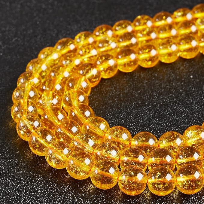 100pcs 10mm Citrine Beads Natural Gemstone Beads Round Loose Beads for Jewelry Making