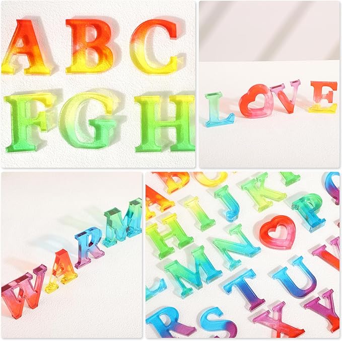 Gartful Resin Letter Molds, K Capital Alphabet Epoxy Resin Mold, Thick 3D Silicone Letter Molds for Making Letters, Word Sign Art, DIY Crafts, Making Candle, Party, Home Decor