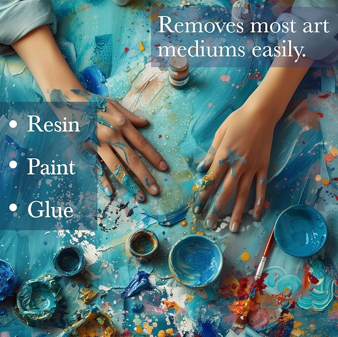 unicone art Hands Resin Remover Gel - All Natural Epoxy Resin Cleaner - Magical Cleanser for Artists - Epoxy Remover - Glue, Silicone, Paint & Glitter Soap- For Soft and Moisturized Skin (8oz)