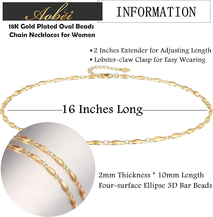 Aobei Pearl 18K Gold Plated Paperclip Chain Choker Satellite Chain Freshwater Cultured Biwa Pearl Pendant Necklace Dainty Jewelry for Women