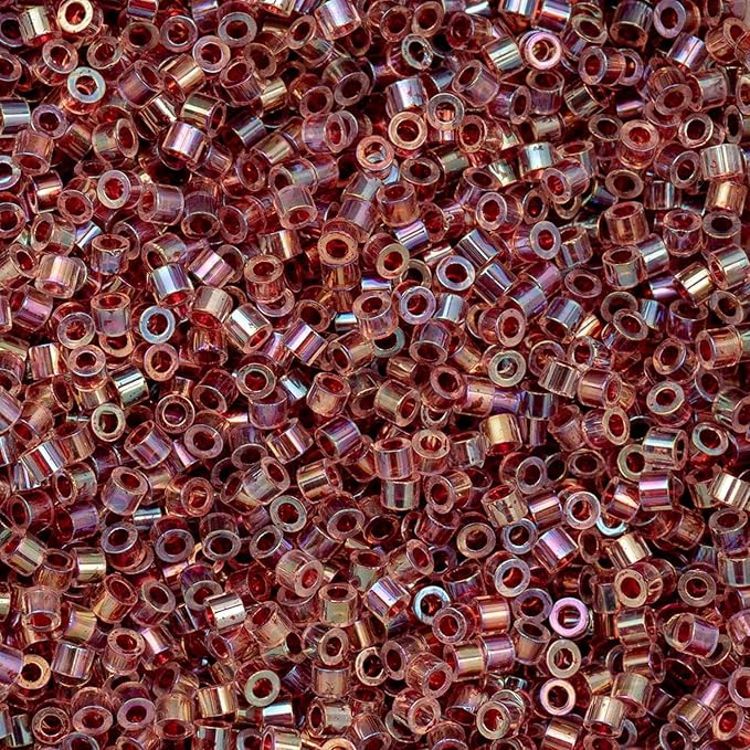 John Bead 25g Cylin Beads Red Gold Luster 11/0 Glass Cylindrical Seed Beads for Jewelry Bracelets Necklaces Earrings Making Embroidery Home Decor