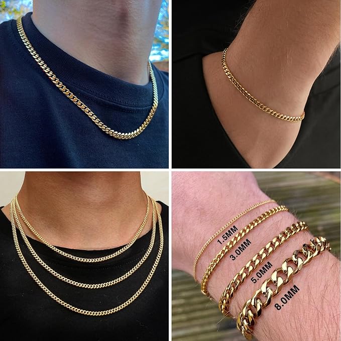 16.5FT Gold Cuban Chain Roll 4.3MM 18K Gold Plated Diamond-Cut Curb Link Chains Spool Bulk for DIY Crafts Jewelry Making