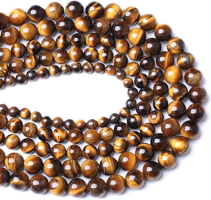 8mm 45pcs AAA Yellow Tiger Eye Gemstone Beads Natural Round Loose Crystal Energy Stone Healing Power for Jewelry Making 1 Strand 15"(8mm, Yellow Tiger Eye Stone)