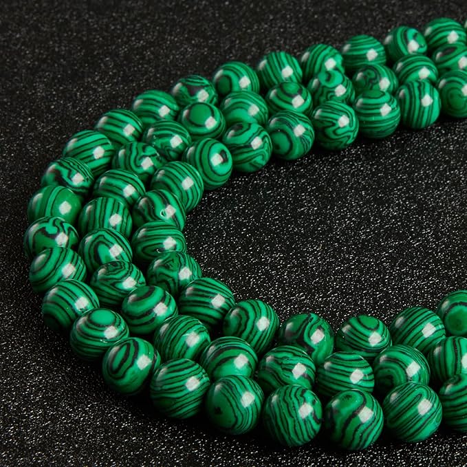 100pcs 10mm Malachite Beads Natural Gemstone Beads Round Loose Beads for Jewelry Making