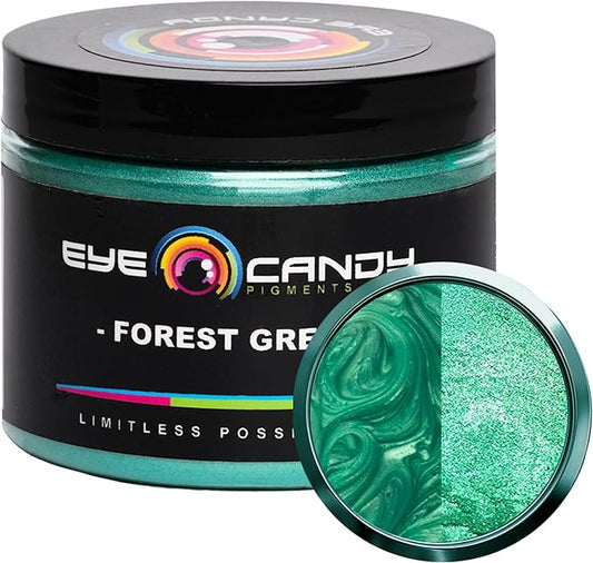 Eye Candy Pigments Premium Green Mica Powder - Forest Green (50gr) - for Epoxy, Resin, Soap, Paint, Woodworking, Acrylic Pouring, Bath Bombs, Fishing Lures - DIY Arts and Crafts Additive