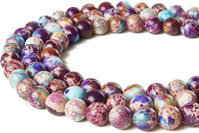 100pcs 6mm Colorful Imperial Jasper Beads Natural Gemstone Beads Round Loose Beads for Jewelry Making