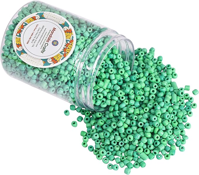 Mandala Crafts 11/0 Glass Seed Beads for Professional Beadwork, 13000 Opaque Turquoise Glass Beads