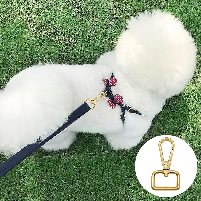 32pcs Metal Swivel Lobster Clasp Hooks, 3/4” Swivel Clasps D Rings Purse Hardware Push Gate Snap Hooks Trigger Clips for DIY Crafts Keychain Handbag Making(4 Colors, 2cm Inside Diameter)