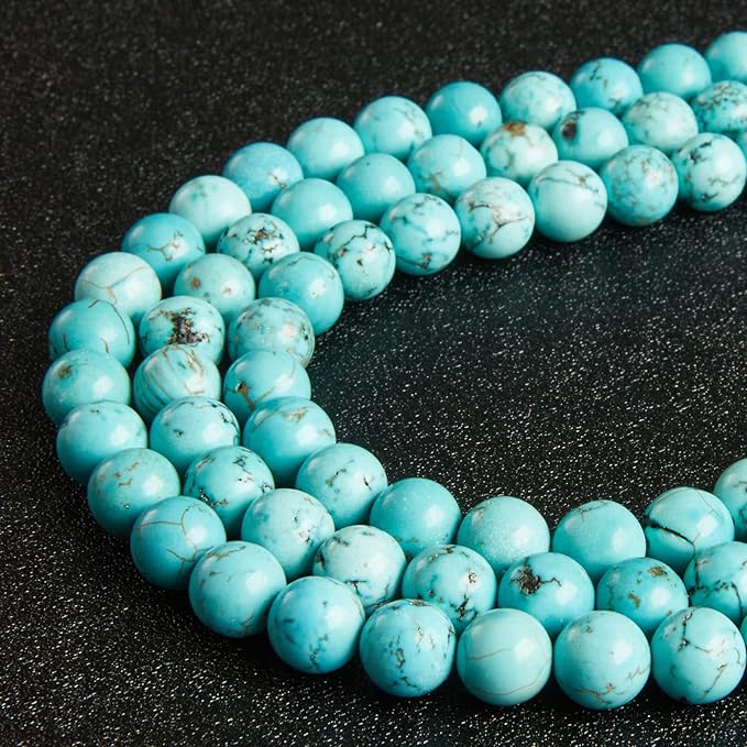 100pcs 6mm Turquoise Beads Natural Gemstone Beads Round Loose Beads for Jewelry Making