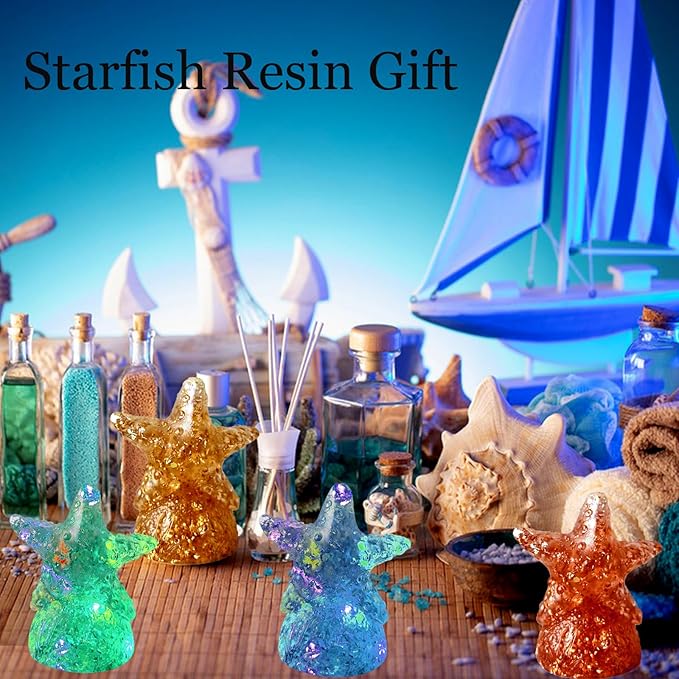 ZQYSING Starfish Candle Mold for Candle Making, Ocean Beach Sea Silicone Molds for Epoxy Resin Candle Wax Soap Clay Gypsum Home Decoration