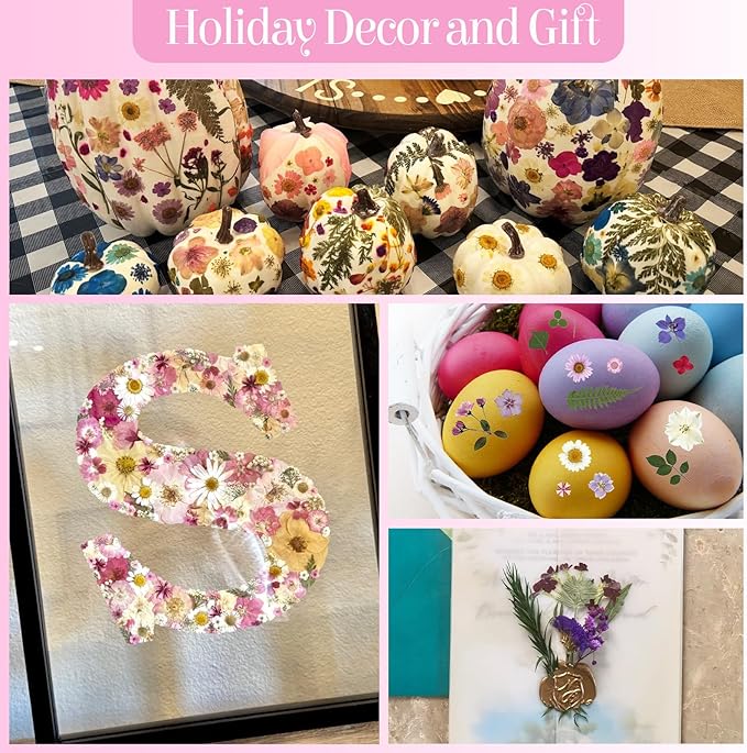 85Pcs Pink Dried Flowers for Crafts, Natural Pressed Flowers for Crafts Real Dried Pressed Flowers Dry Leaves for Resin, DIY Art, Scrapbook, Nails Decor, Jewelry, Candle & Soap Making, with Tweezers