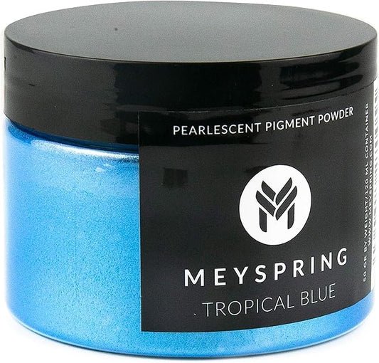 MEYSPRING Tropical Blue Epoxy Resin Color Pigment - 50 Grams - Great for Resin Art, Epoxy Resin, and UV Resin- Mica Powder for Epoxy Resin