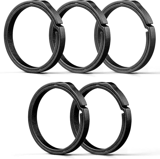 TISUR Titanium Key Ring,Elegant Quick Release Side Pushing Split Rings Kit for Keychains,Heavy Duty Keyring for Dog Tag