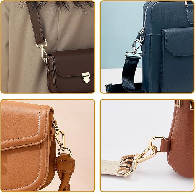 9 Pcs D Ring Swivel Lobster Claw Clasp Push Gate Snap Hooks Trigger Clips for DIY Crafts Keychain Purse Handbag Making,1-1/4 Inch Mixed