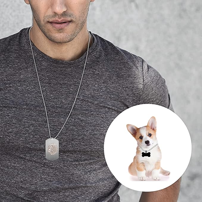 55ft Ball Bead Chain, 3.5mm Stainless Steel with 100 Connectors Clasps, Bulk Necklace for Jewelry Making, Dog Tag, Military Keychain