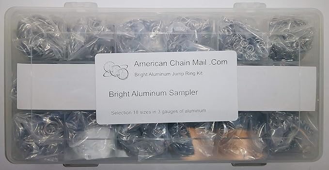 Jeweler Starter Kit Jump Rings Bright Aluminum Size Sampler American Chainmail