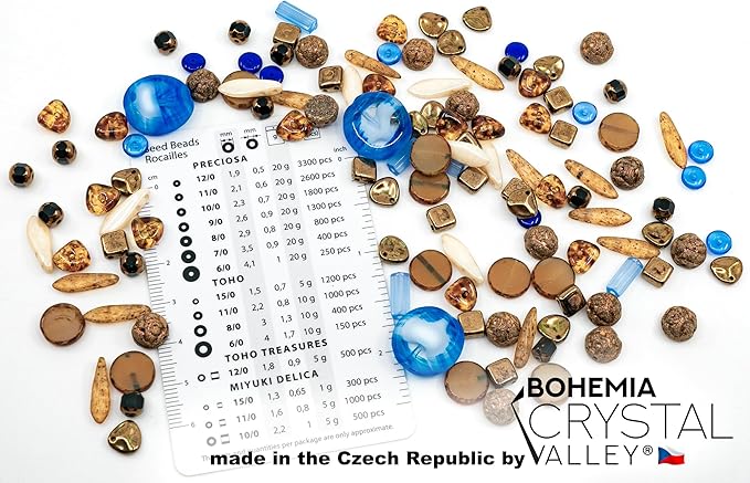 1.4oz (40g) Limited Mix of Czech Glass Beads, Matte and Glossy, Faceted Fire Polish, Hand Made Set Kit, Blue Copper