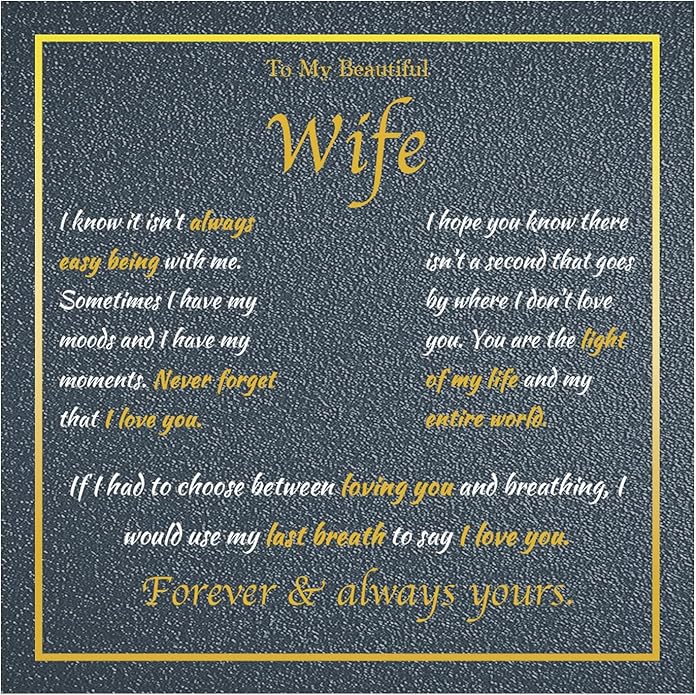 KRZ Anniversary Jewelry Gift for Wife, 925 Sterling Silver with Gold Plated Birthday Christmas Valentines Day Gift - Love Card Present for Wife Her Women Girlfriend