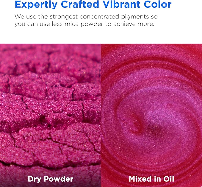 Rolio Premium Mica Powder - Borealis Pink (50G / 1.76oz) - 1 Jar of Pink Pigment Powder for Epoxy Resin, Dye, Soap Making, Nail Polish, Paint, Candle Making, Bath Bombs, Slime