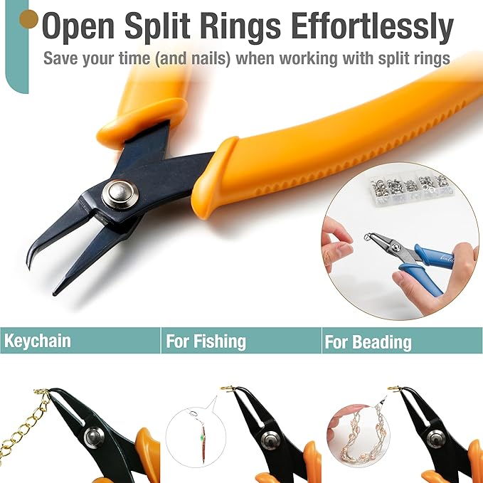 Beaditive Split Ring Pliers | Jewelry Making, Beading, Crafting | High-Carbon Steel | 5-Inch (Honeycomb)