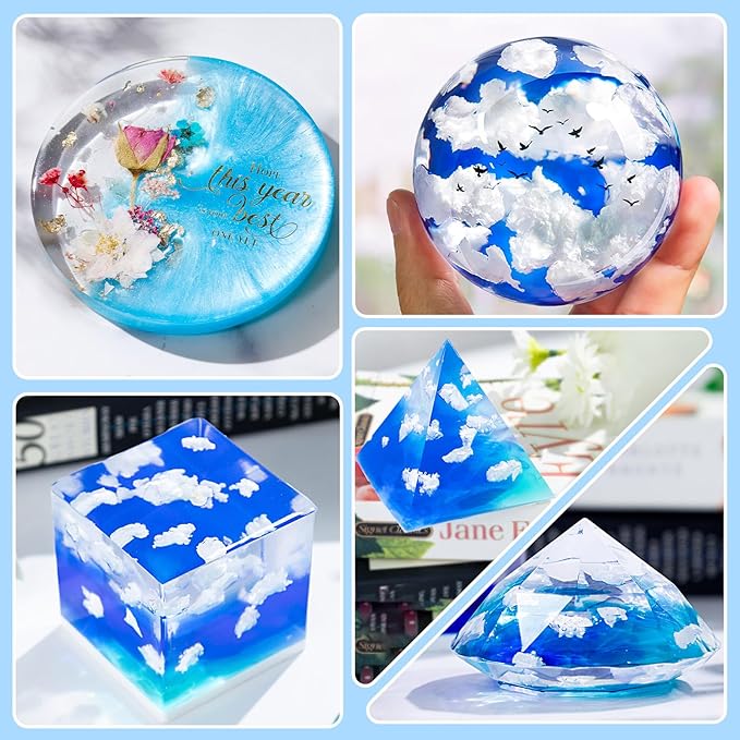 LET'S RESIN Epoxy Resin Kits and Molds Complete Set, 16oz Resin Art Kit with Silicone Molds, Pigment, Dried Flowers, Crafts for Adults, Beginners, Art Supplies for DIY Lovers, DIY Gift for Women
