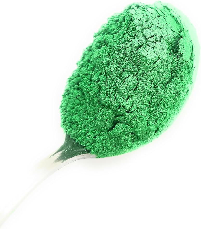Pearl Mica Powder Pigment Dye - 500 grams (1.1 lbs) - Best Bulk Price for Fine Arts, Crafting, Painting, Bath bomb Soap Candle Slime Jewelry Making, Epoxy Resin, Woodworking (Green AG10)