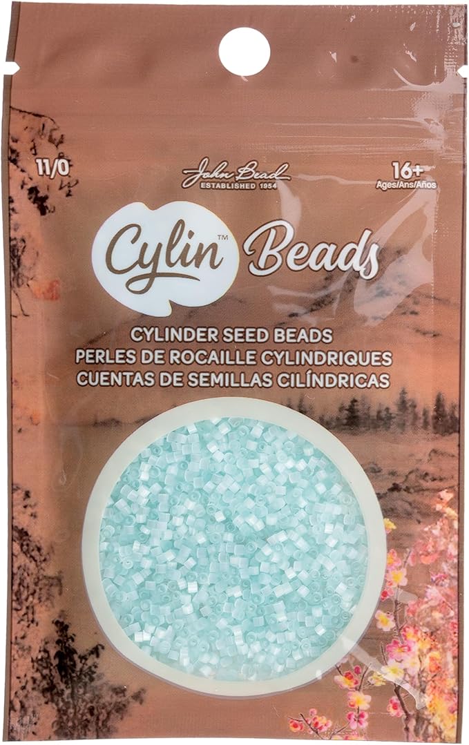 John Bead 25g Cylin Beads Silkfreeze Blue 11/0 Glass Cylindrical Seed Beads for Jewelry Bracelets Necklaces Earrings Making Embroidery Home Decor